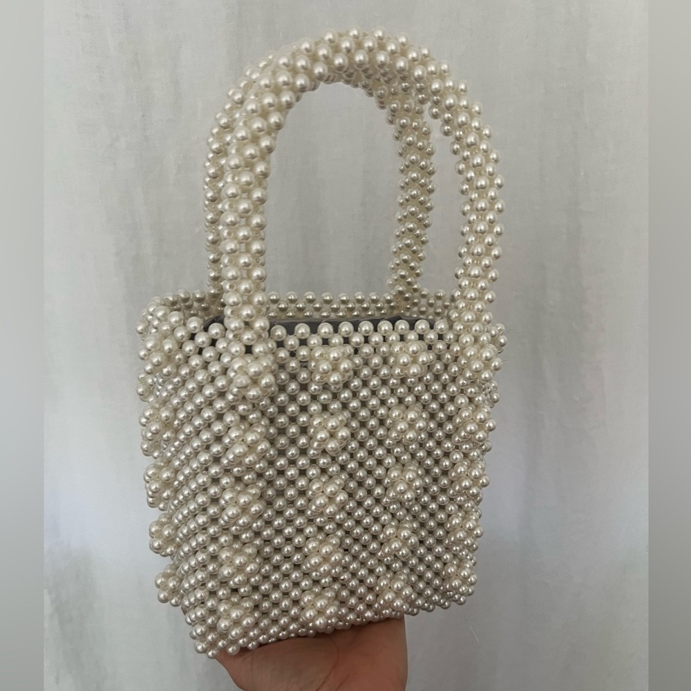 Faux pearl mini bag